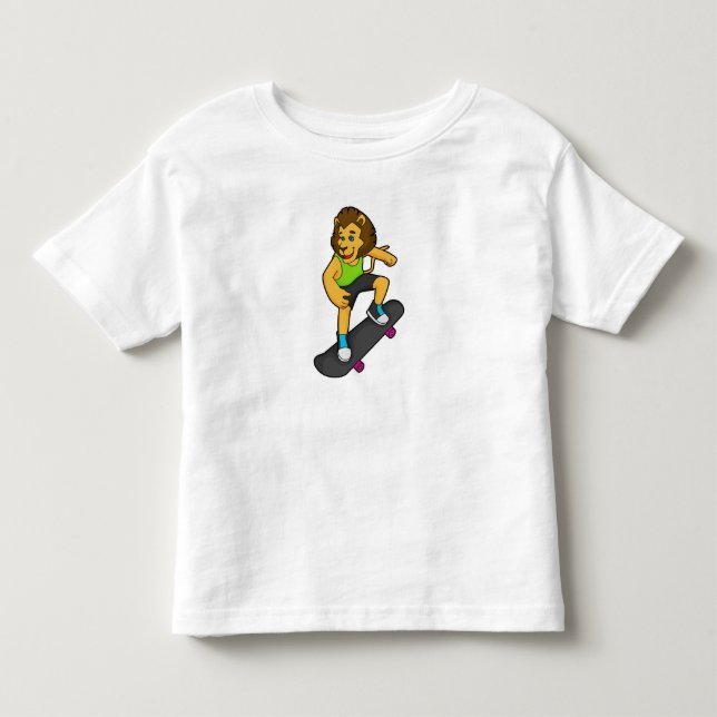 Skateboard för lejon Skater T Shirt (Framsida)