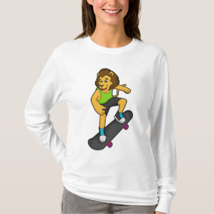 Skateboard för lejon Skater T Shirt
