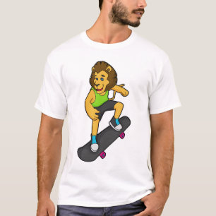 Skateboard för lejon Skater T Shirt