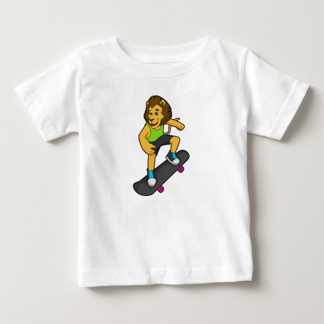 Skateboard för lejon Skater T Shirt (Framsida)