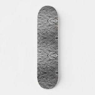 Skateboard för metallisk Blommigt silver