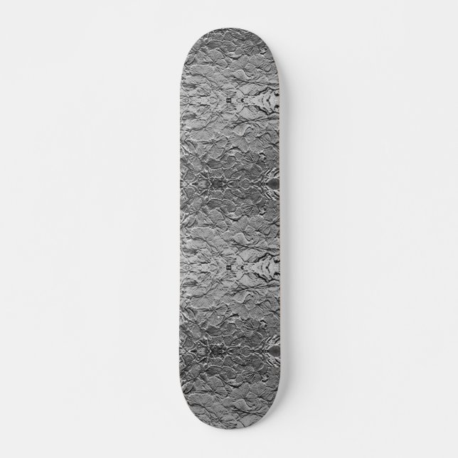 Skateboard för metallisk Blommigt silver (Framsida)