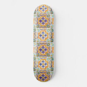 Skateboard för orange-Grönt-blå plattor