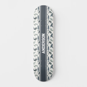 Skateboard för personlig Shark Vattenfärgshajar