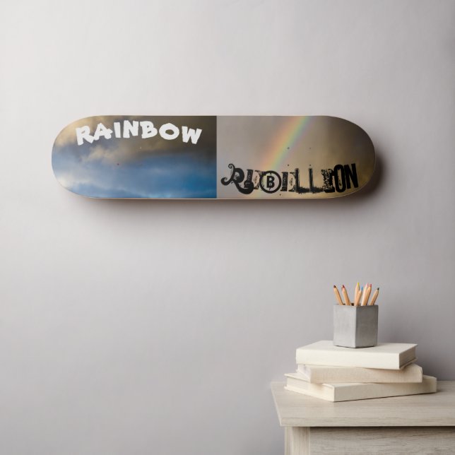 Skateboard för regnbåge (Väggkonst (Horz))