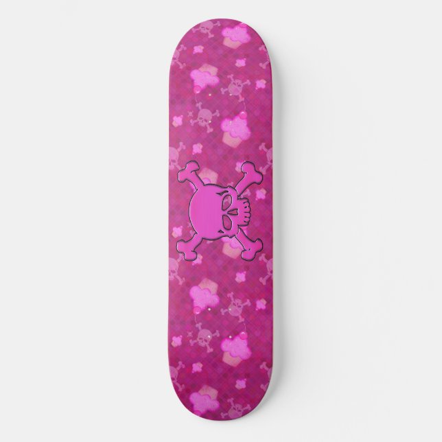 Skateboard för Rosa Döskallar och Muffinsar Bräda 20 Cm (Framsida)