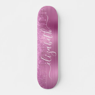 Skateboard för Rosa Glitter Personlig