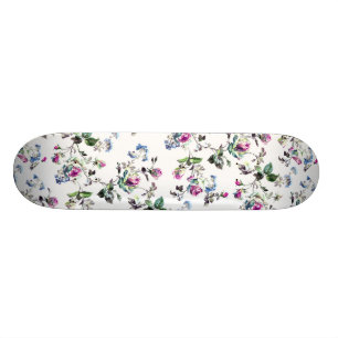 Skateboard för rosa- och blåttroblommönster bräda 19,5 cm