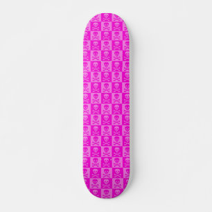 Skateboard för rosa Skull Checkerboard Bräda 21,5 Cm