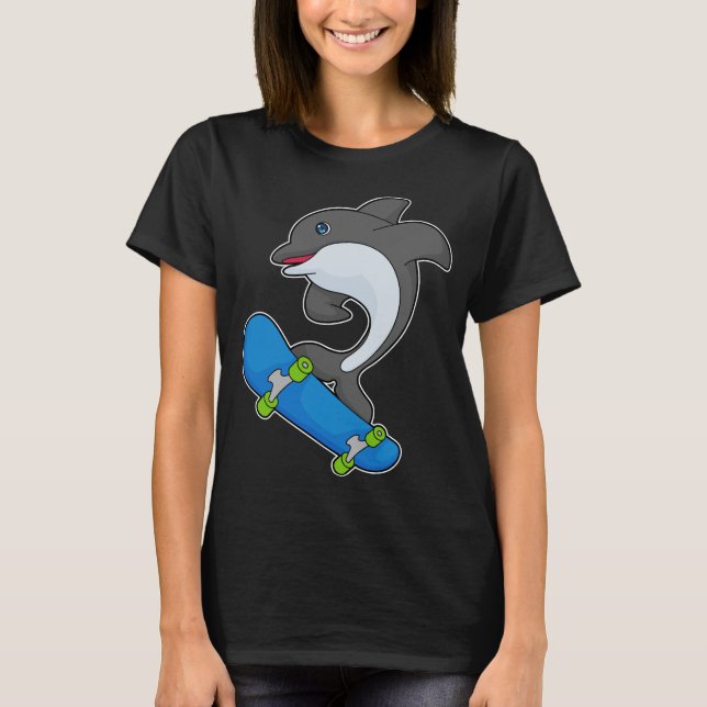Skateboard för Skater av delfiner T Shirt (Framsida)