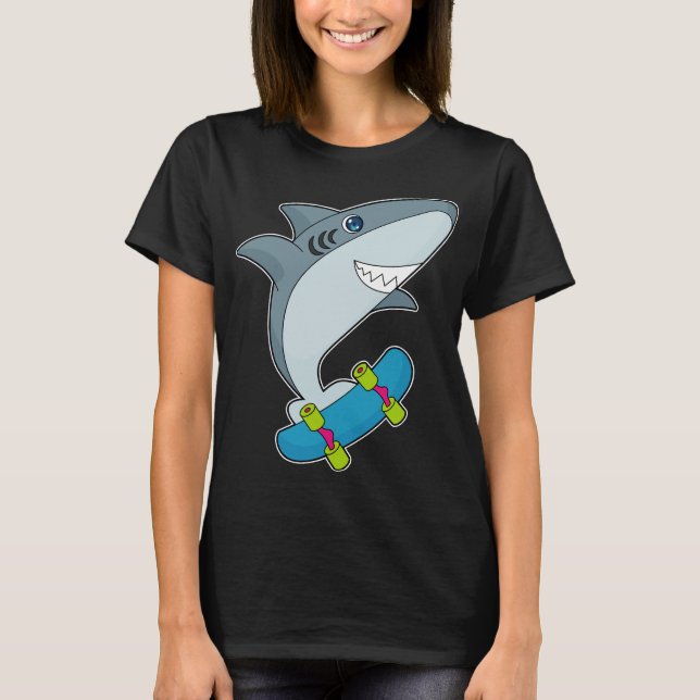 Skateboard för Skater av haj T Shirt (Framsida)