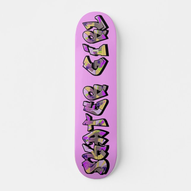 Skateboard för skaterflickagrafitti bräda 21,5 cm (Framsida)