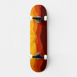 Skateboard för solnedgångsberg liggande landskapsl