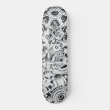 Skateboard för svartvita fotografier i Metall