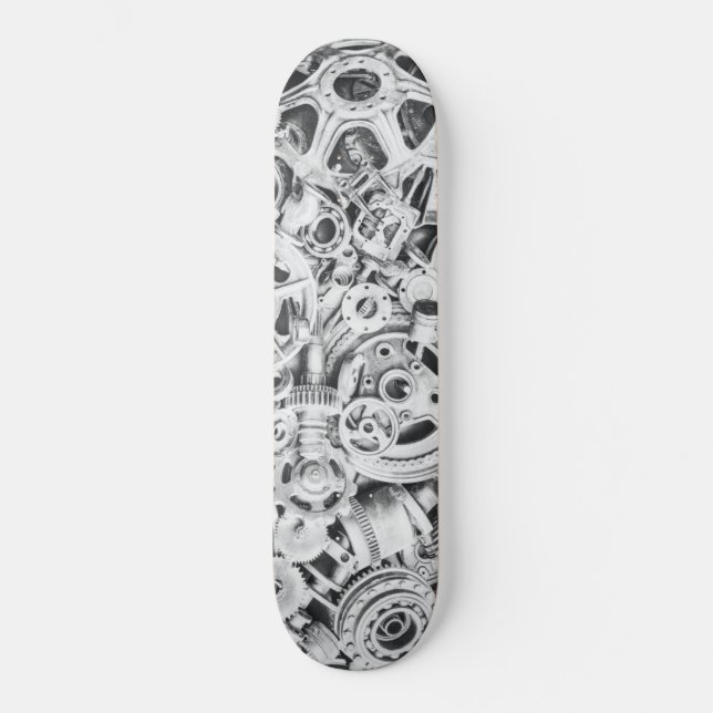 Skateboard för svartvita fotografier i Metall (Framsida)