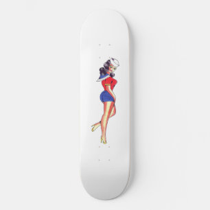 Skateboard för tatueringsjömanflicka bräda 20,5 cm