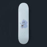 Skateboard för tecknad av akut elefant<br><div class="desc">Skateboard med utformning med en illustration av en blå elefant med brun mus; illustrerad av Radka Kavalcova / MaxiHarmony</div>