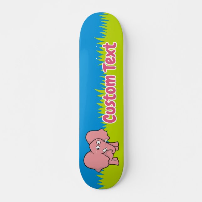 Skateboard för tecknad av elefant i rosa (Framsida)