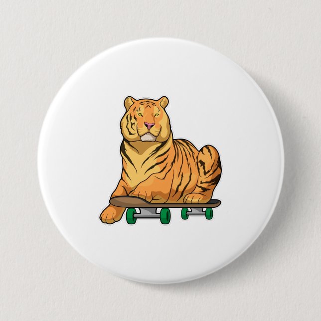 Skateboard för tigerSkater Knapp (Framsida)