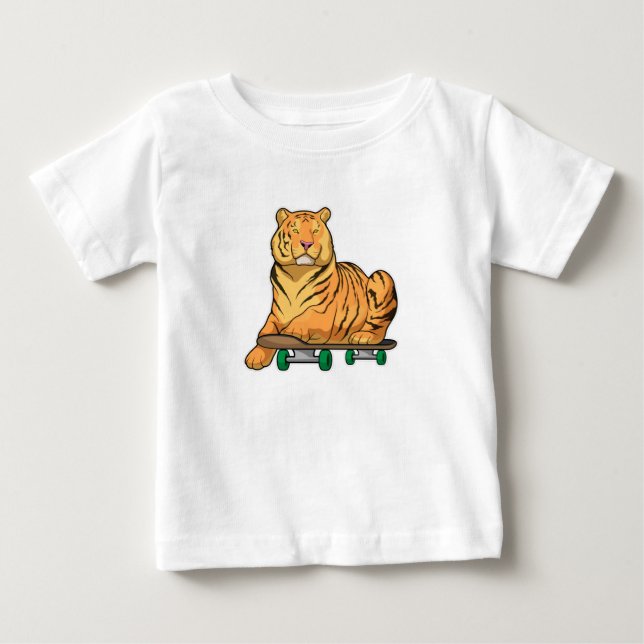 Skateboard för tigerSkater T Shirt (Framsida)