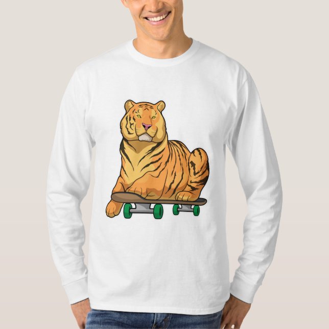 Skateboard för tigerSkater T Shirt (Framsida)