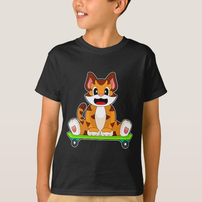 Skateboard för tigerSkater T Shirt (Framsida)