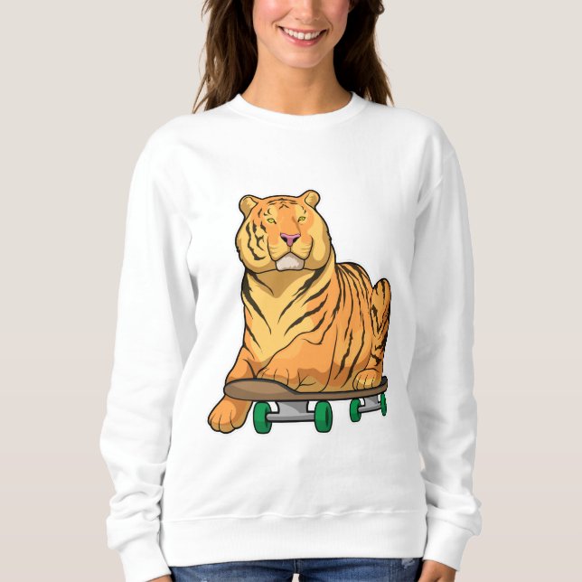 Skateboard för tigerSkater T Shirt (Framsida)