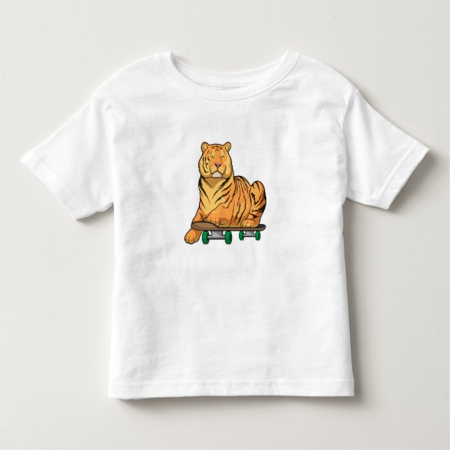 Skateboard för tigerSkater T Shirt (Framsida)