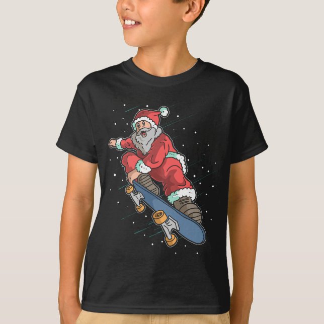 Skateboard för tomtuppspelning t shirt (Framsida)