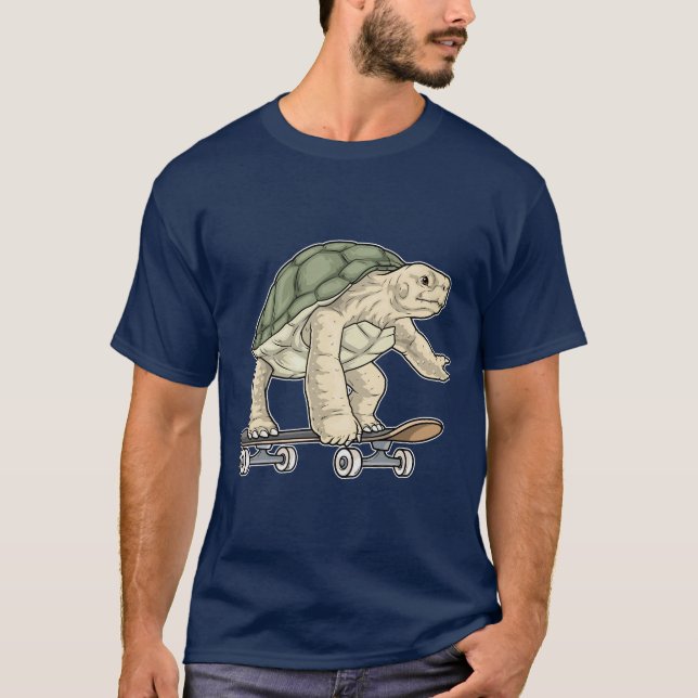 Skateboard för Turtle Skater T Shirt (Framsida)