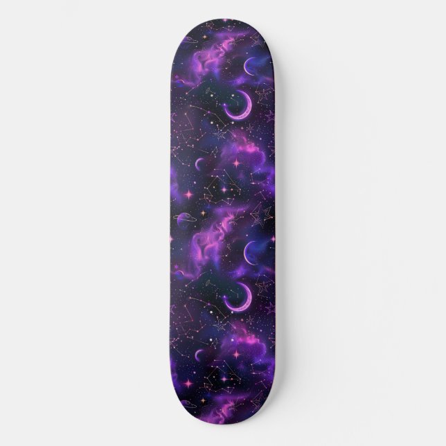 Skateboard för unik Lila-astrologidesign (Framsida)