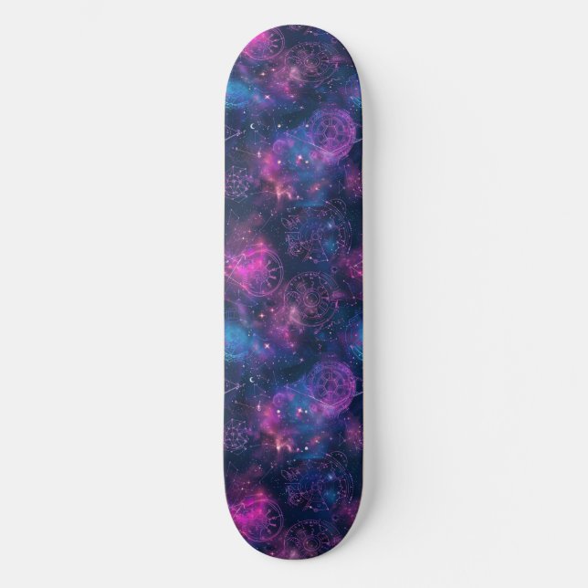 Skateboard för unik Lila-astrologidesign (Framsida)