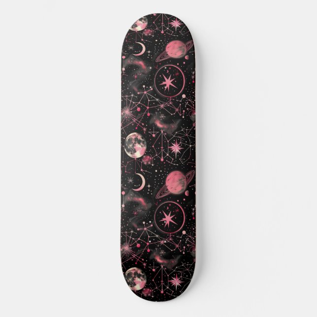 Skateboard för unik Rosa-astrologidesign (Framsida)