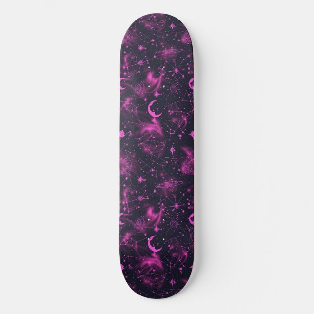 Skateboard för unik Rosa-astrologidesign (Framsida)