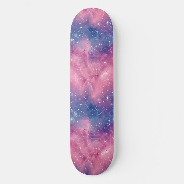 Skateboard för unik Rosa-astrologidesign (Framsida)