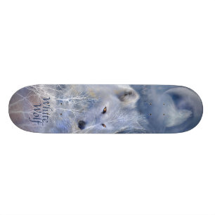 Skateboard för vildRitt-Vit varg