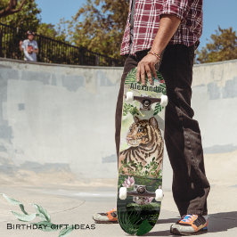 Skateboard för vimmeljungle Tiger tropiska Löv