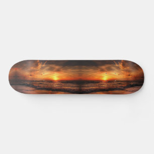 Skateboard för Vinkara solnedgång