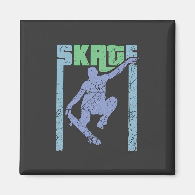 Skateboard för vintage magnet (Framsidan)