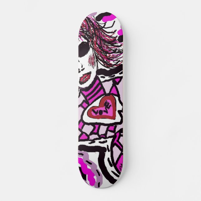 Skateboard för Zan Hanhof Animeflicka Bräda 20,5 Cm (Framsida)