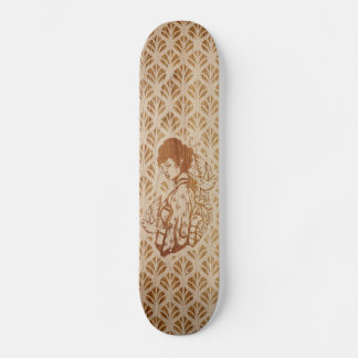 Skateboard Geisha japonaise gravure sur bois