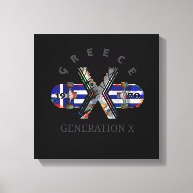 Skateboard Generation X Greece 1970 Canvastryck (Framsida)