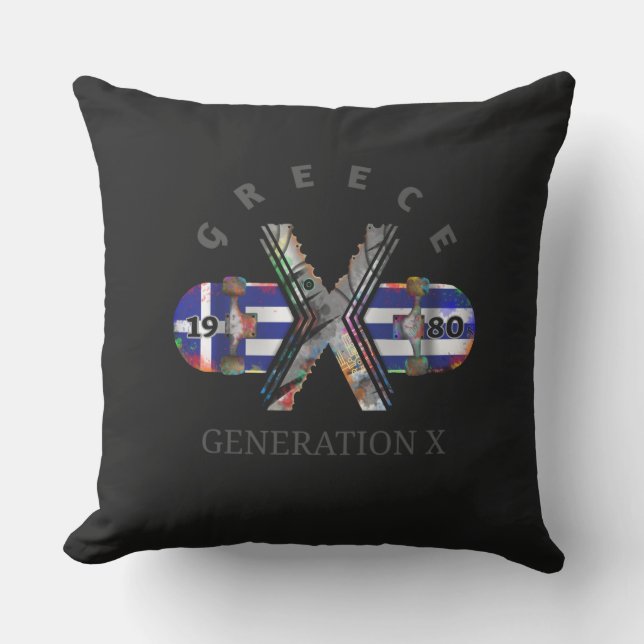 Skateboard Generation X Greece 1980 Kudde (Framsida)