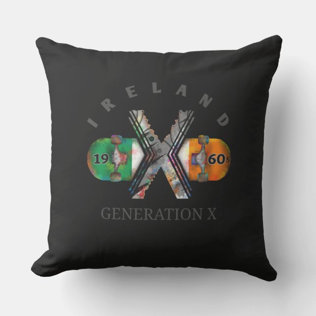 Skateboard Generation X Ireland 1960 Kudde (Framsida)
