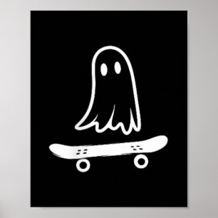 Skateboard Ghost Pocket Halloween Costume Manar Wo Poster