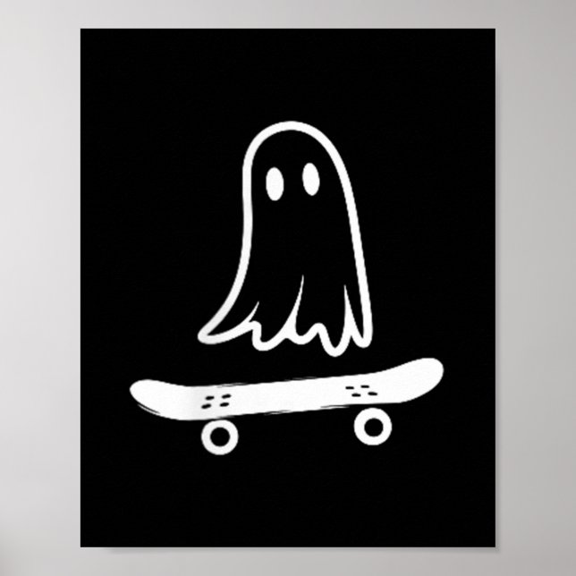 Skateboard Ghost Pocket Halloween Costume Manar Wo Poster (Framsidan)