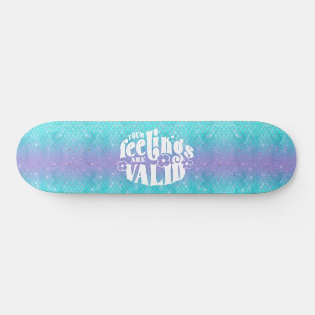 Skateboard Girly Glitter Sjöjungfru Wording (Horz)