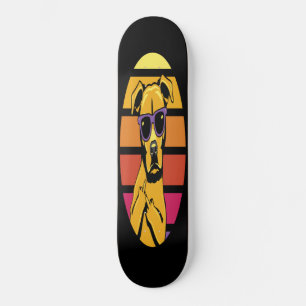 Skateboard Girly Hund 80s Retro Stil
