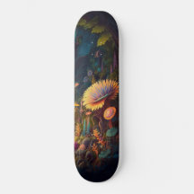 Skateboard Girly Mushroom Mönster woodland