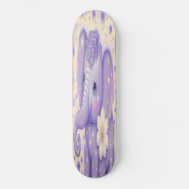 Skateboard Girly-vackra blomman baby elefant